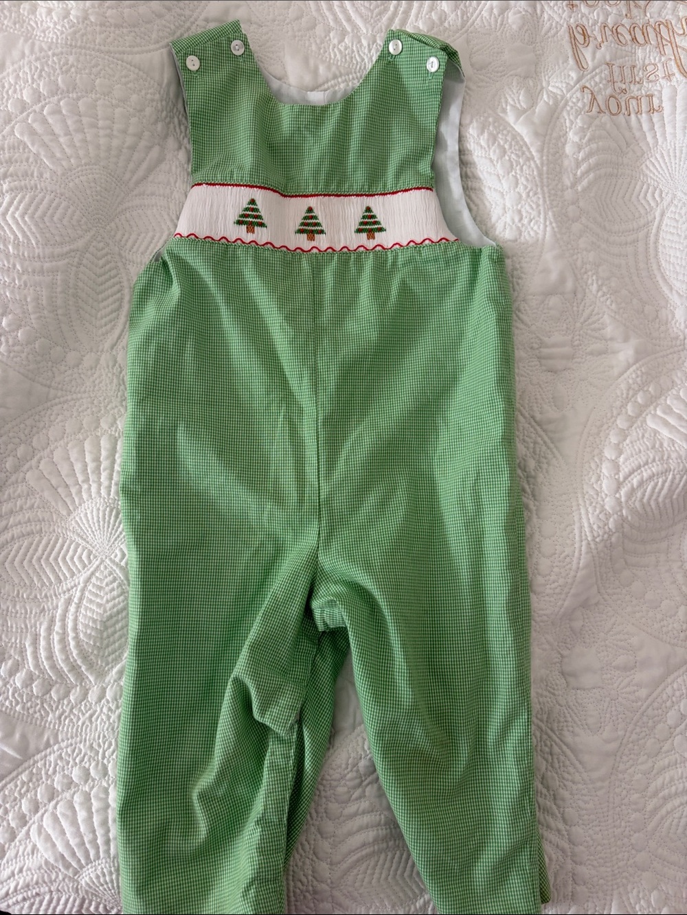 Petit Ami Green Gingham Button-Up Top
